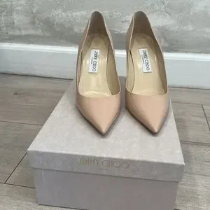靴 JIMMY CHOO ALINA Powder Pink 37 1/2 JIMMY CHOO Suede Alina Flats 35 Powder Pink 759301